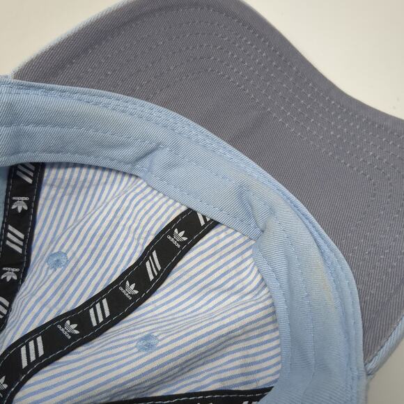 Adidas Slideback Baseball Cap Blue One Size Adjustable Embroidered 3 Stripes - Picture 8 of 9